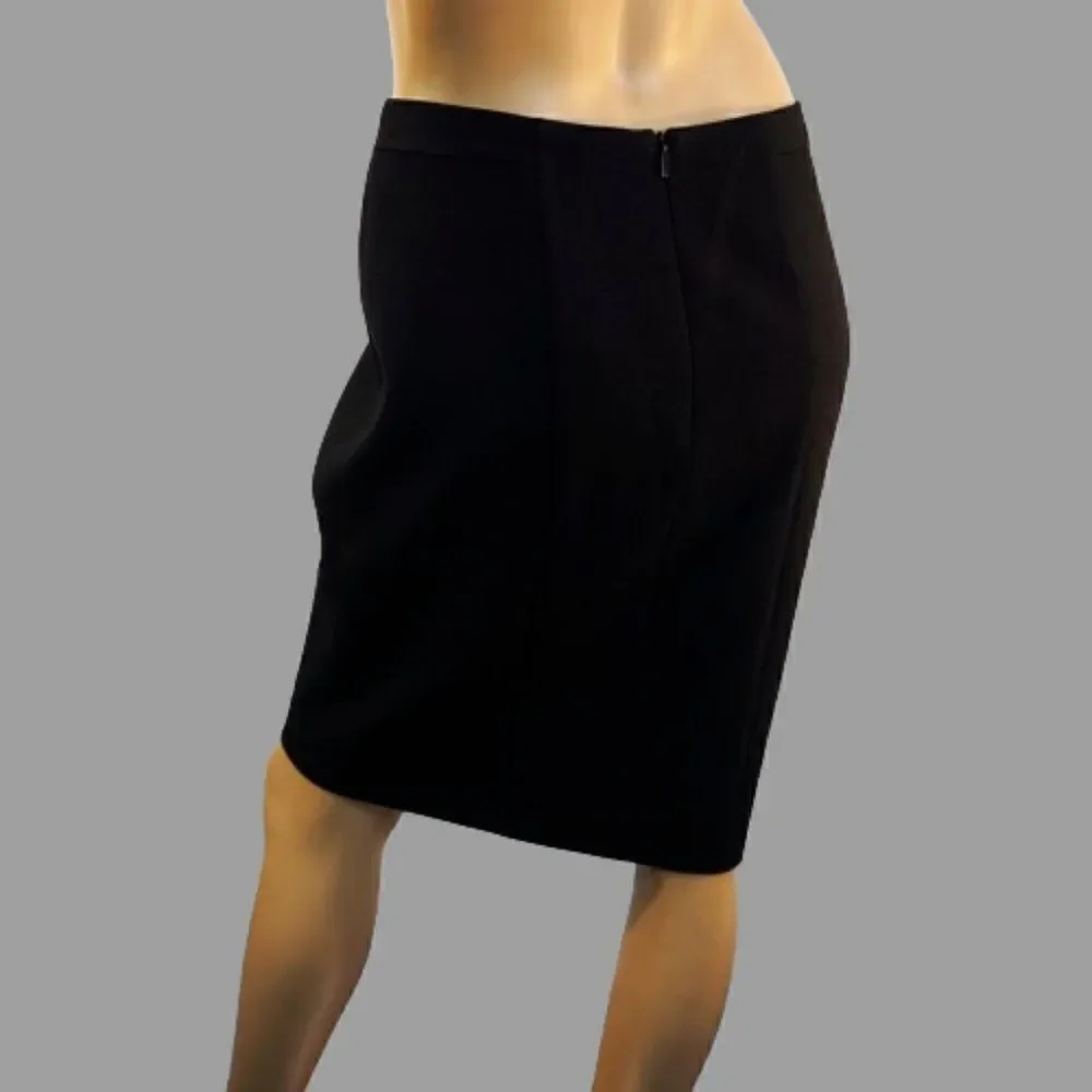 BOSS by Hugo Boss VILADI Pencil Skirt Black Size 4 Decorative Seams Front